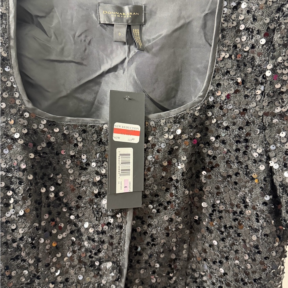 Black Sequin Short Sleeve Mini Dress - Picture 4 of 4